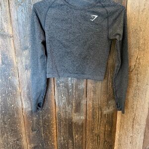 Gymshark Dark Gray Long Sleeve Crop Top